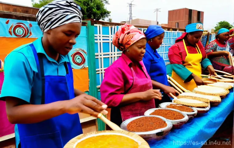 소웨토 타운십 투어 후기 - **Vibrant Vilakazi Street Community Gathering**

    A wide shot of Vilakazi Street in Soweto, bustl...